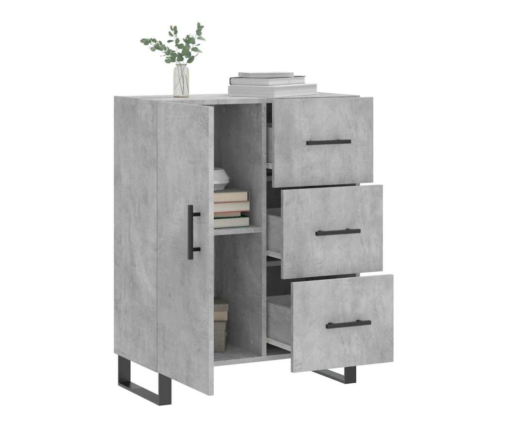 Ostavite, betonsko siva, 69,5x34x90 cm, konstruirano drvo - 4