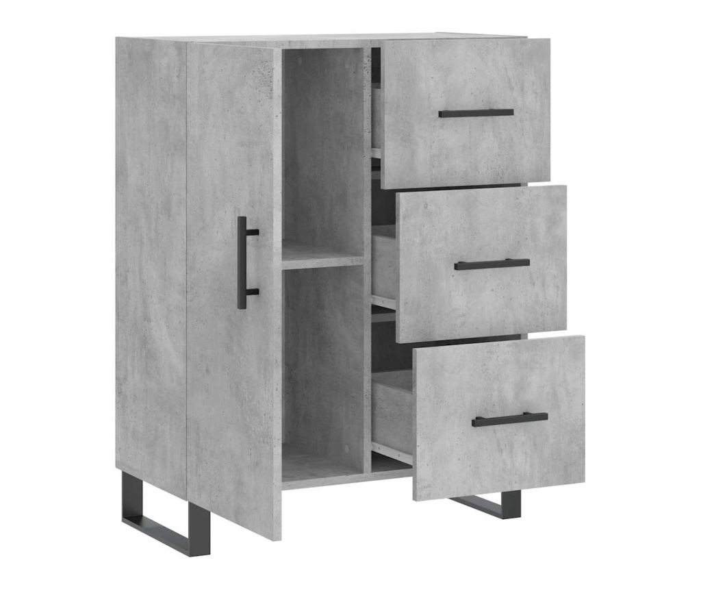 Ostavite, betonsko siva, 69,5x34x90 cm, konstruirano drvo - 6