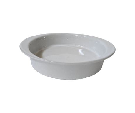 Vas termorezistent rotund, 16.5x13.5x3 cm, Alb