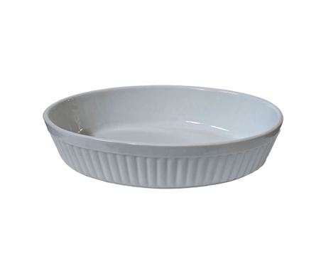 Vas termorezistent oval, 36x24x7.5 cm, Alb