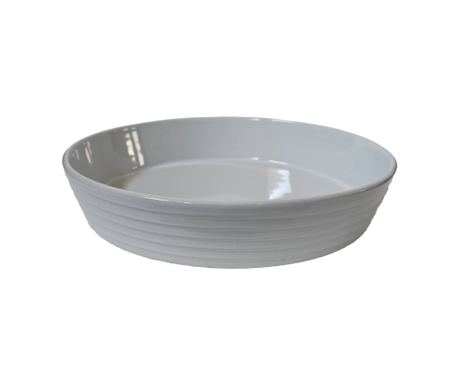 Vas termorezistent rotund, 25.5×6 cm, Alb
