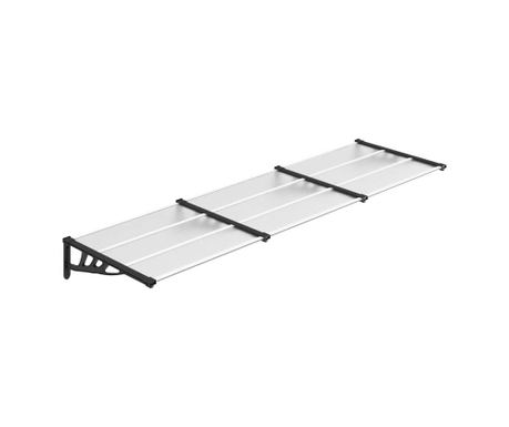 Nadstrešnica za vrata crna i prozirna 297,5x90 cm polikarbonat