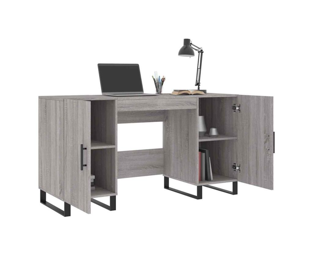 Radni stol, sonoma siva, 140x50x75 cm, kompozitno drvo - 4