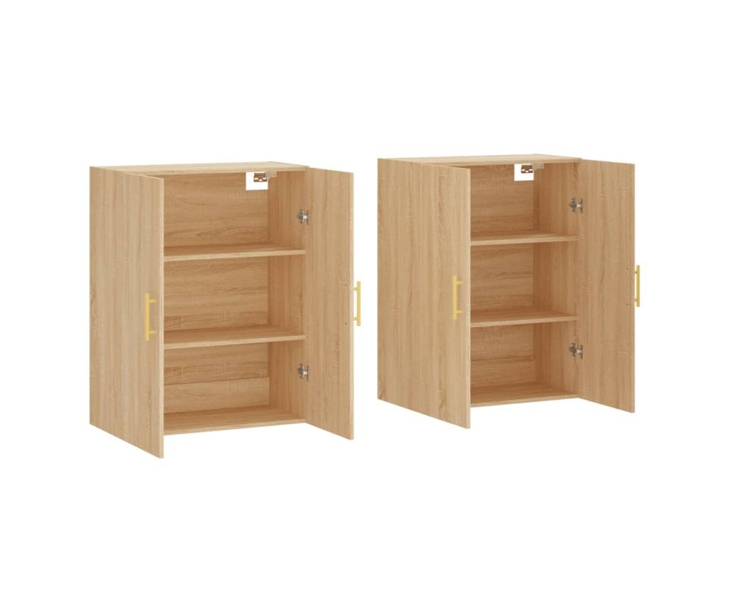 Zidni ormarići, 2 kom, boja hrasta Sonoma, 69,5x34x90 cm - 4