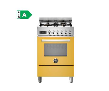 Aragaz pe gaz, Bertazzoni, 60 cm, 4 arzatoare, colecție Professional, galben