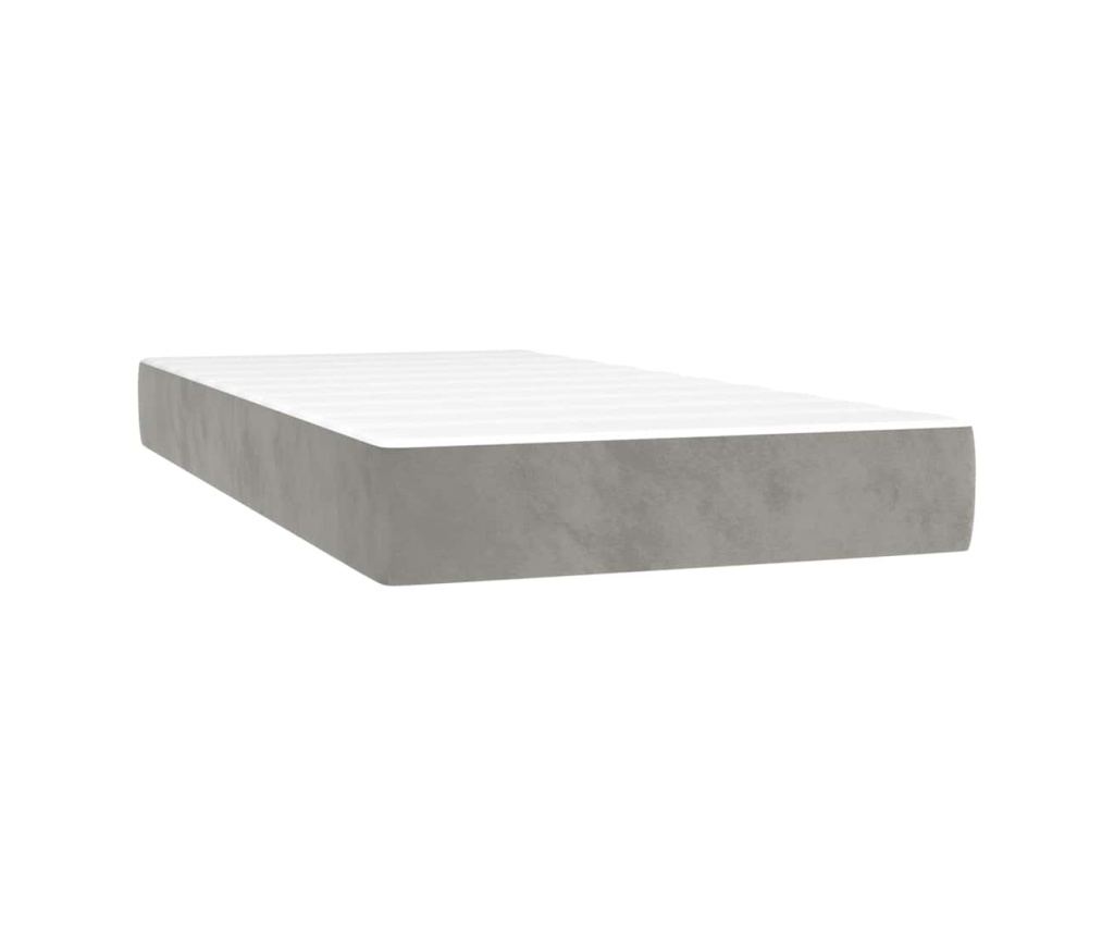 Box spring postel s matrací světle šedá 120x190 cm samet - 5