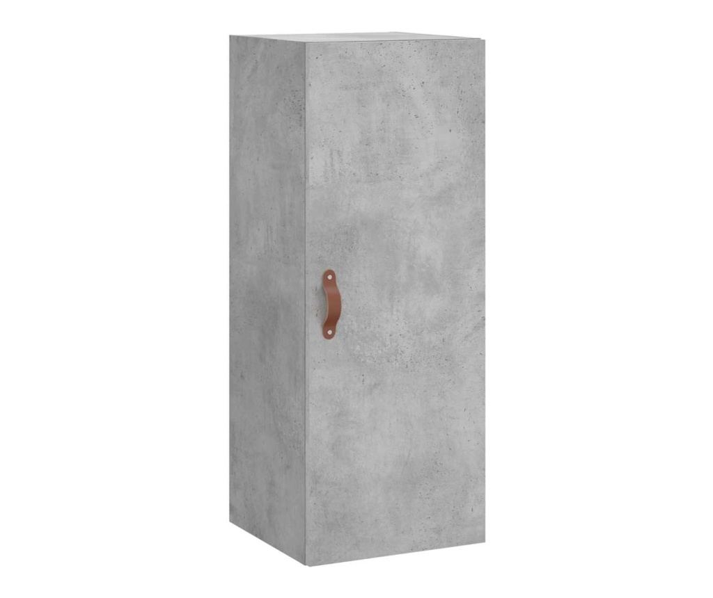 Visoki ormarić, betonsko siva, 34,5x34x180 cm, konstruirano drvo - 7