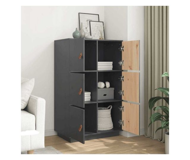 Visok omar, siva, 67x40x108,5 cm, masivno borovo leso