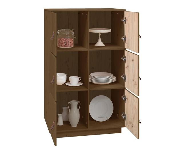 Visok omar, medena rjava, 67x40x108,5 cm, masivno borovo leso