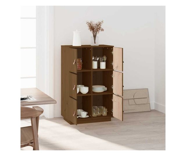 Visok omar, medena rjava, 67x40x108,5 cm, masivno borovo leso