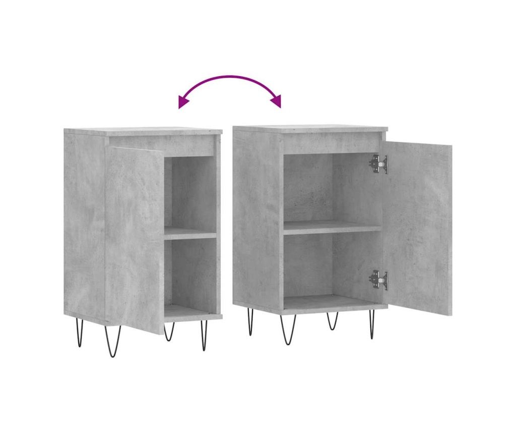 Komoda, siva beton, 40x35x70 cm, obrađeno drvo - 9