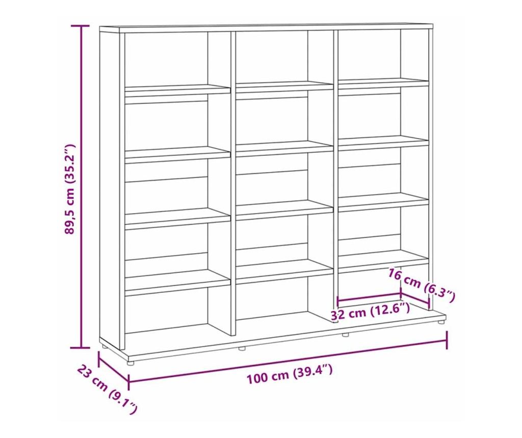 CD omara, dimenzije 102x23x89,5 cm, obdelano leseno - 15