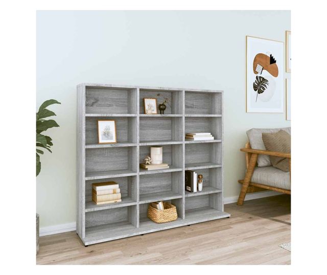 CD omara, sonoma siva, 102x23x89,5 cm, obdelano leso