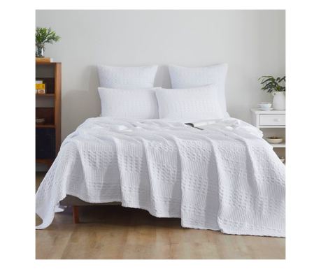 Покривало Kotonia Home - Waffle, 220x240 см, 100% памук - бяло