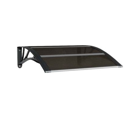Nadstrešnica za vrata Crna 80x75 cm Polikarbonat