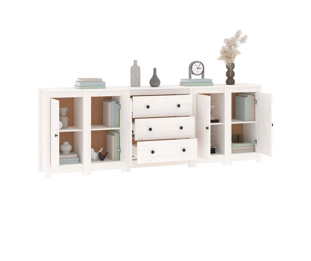 Omarica, bela, 230x35x80 cm, masivni borovec - 4