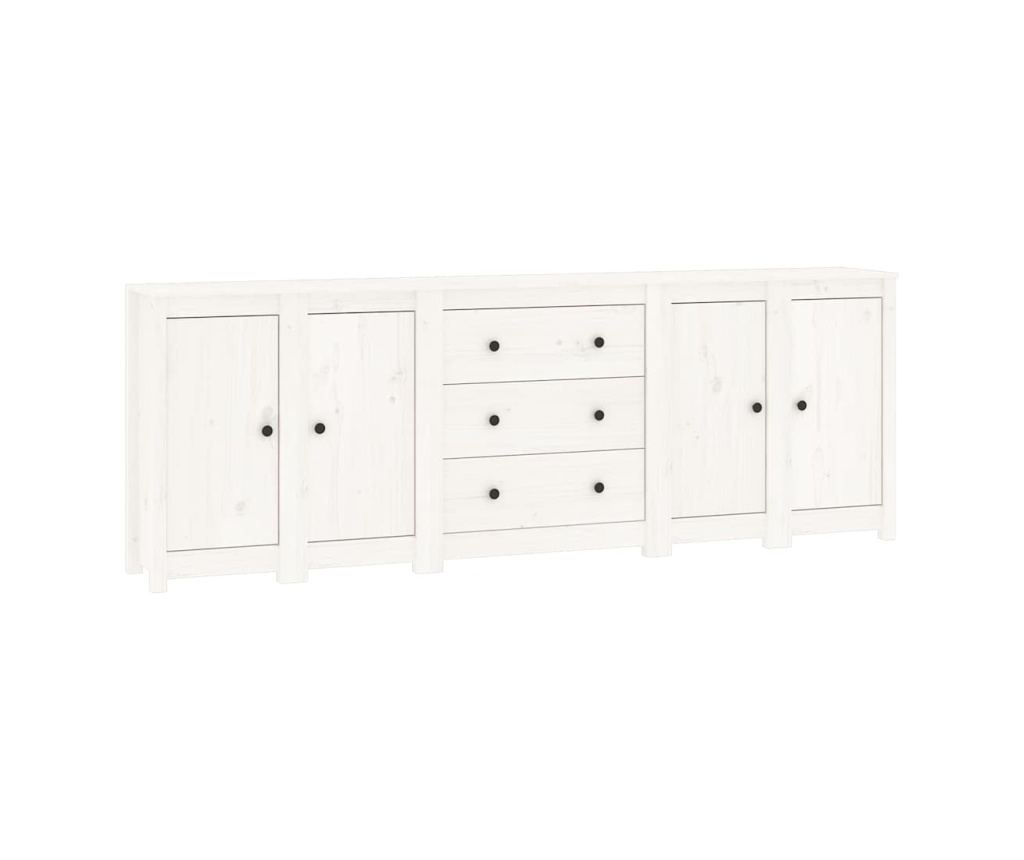 Omarica, bela, 230x35x80 cm, masivni borovec - 10