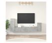 TV omarica set, 4 kosi, betonsko siva, konstruiran les thumbnail 1