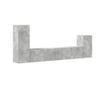 TV omarica set, 4 kosi, betonsko siva, konstruiran les thumbnail 2