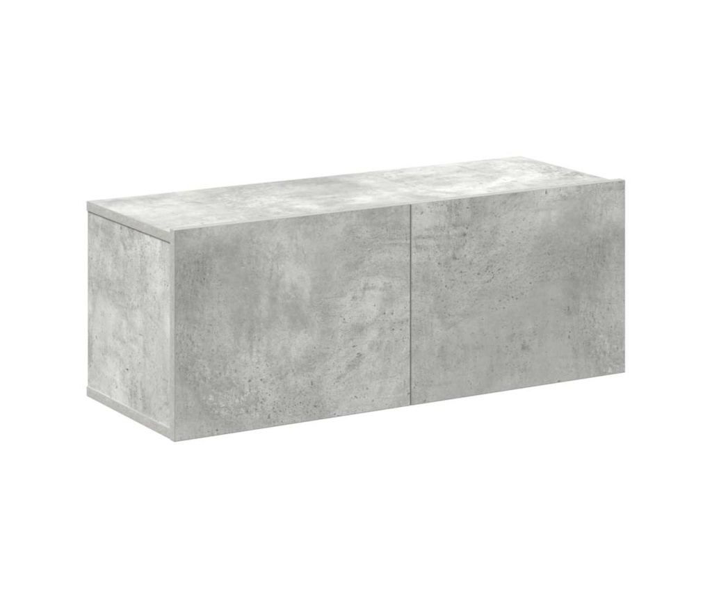 TV omarica set, 4 kosi, betonsko siva, konstruiran les - 7