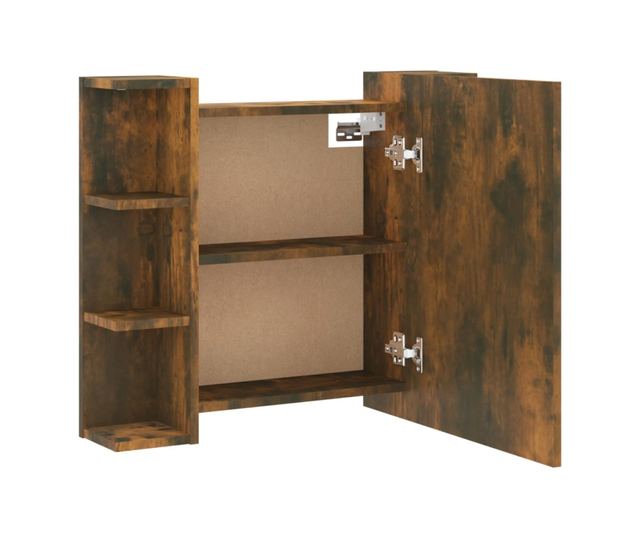 Ogledalni omarici z LED, dimljen hrast, 70x16,5x60 cm