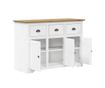 BODO Sideboard, bijela i smeđa, 115x43x79,5 cm, masivna borovina thumbnail 4
