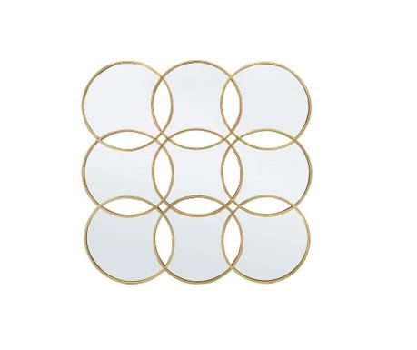 Hanima Zlatno Metalno Ogledalo za Zid 88.5x2.5x88.5h