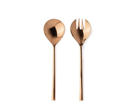 Set od 2 Hestia žlice za salatu, nehrđajući čelik, satenski bakreni završni sloj, 7x27,1 cm