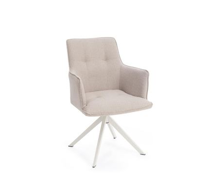 Set od 2 aluminijske okretne fotelje Skagen, bež tekstil, 61x62x90v