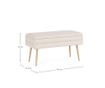 Úložná lavice Olga - Textil, bílá/přírodní ocel, 79,5x37,5x42cm thumbnail 3