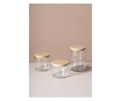 Set de borcane (3 buc.) 972, transparent