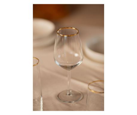 Set vinskih čaša (4 komada) 791, zlatna, prozirna