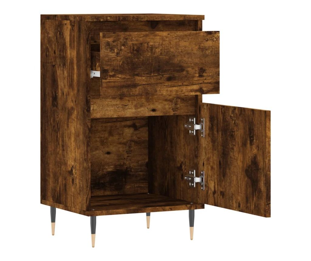 Ormarić za odlaganje, dimljeno hrastovo drvo, 40x35x70 cm, konstruirano drvo - 6