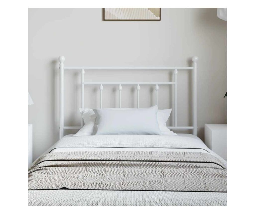 Metalni uzglavlje, bijelo, 100 cm - 3