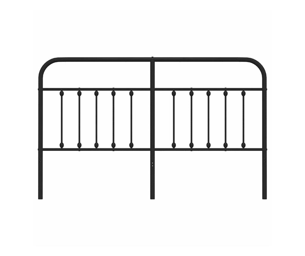 Okvir za krevet od metala, crni, 160 cm - 4