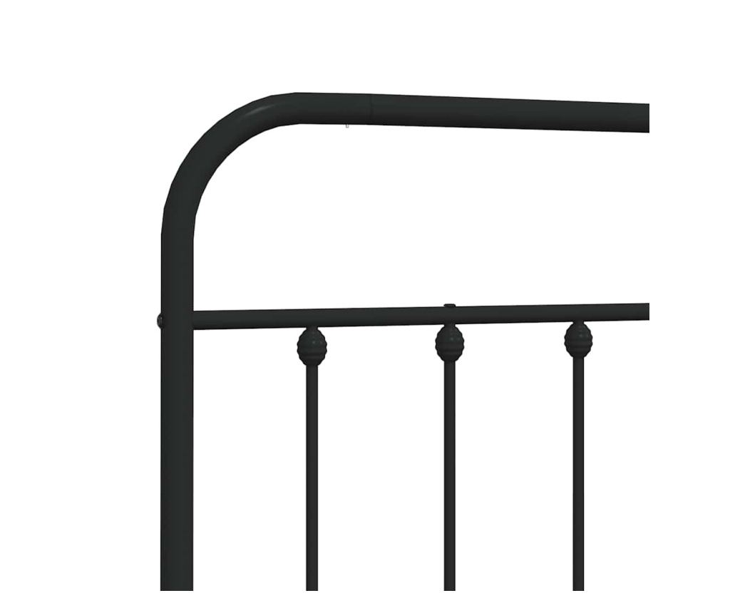 Okvir za krevet od metala, crni, 160 cm - 6