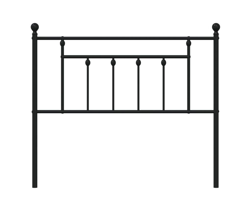 Metalni uzglavlje za krevet, crno, 107 cm - 4