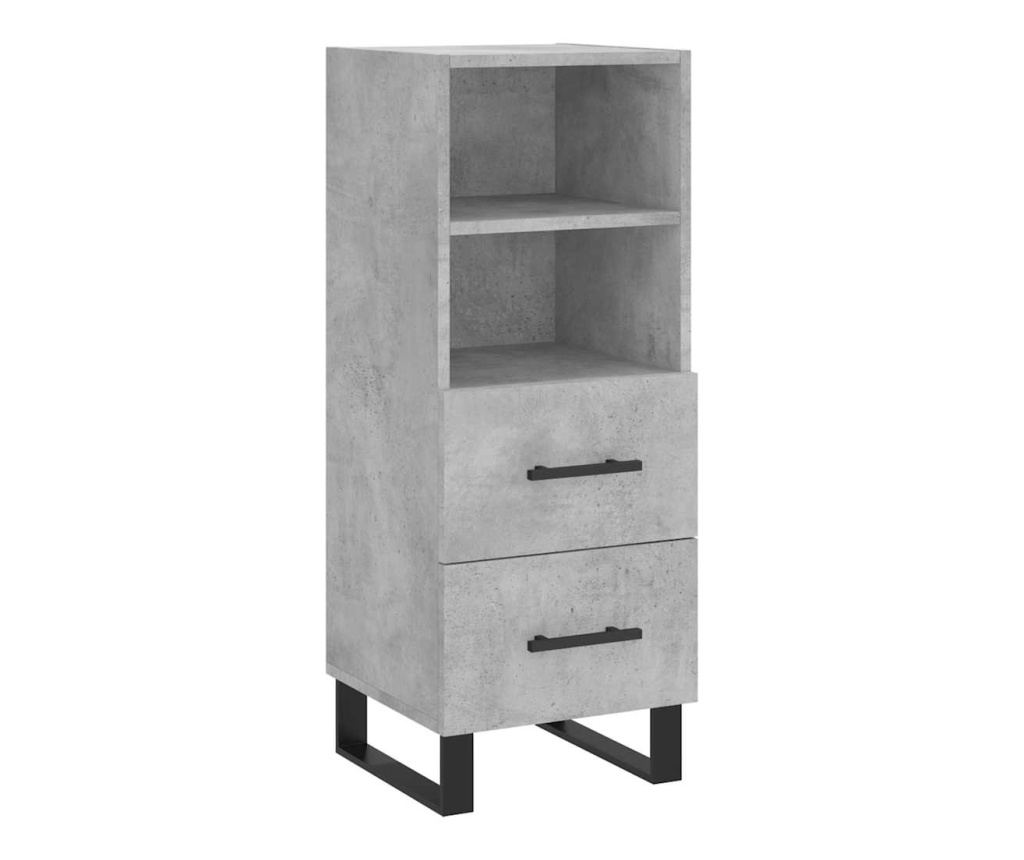 Bočni ormarić, betonsko siva, 34,5x34x90 cm, konstruirano drvo - 2