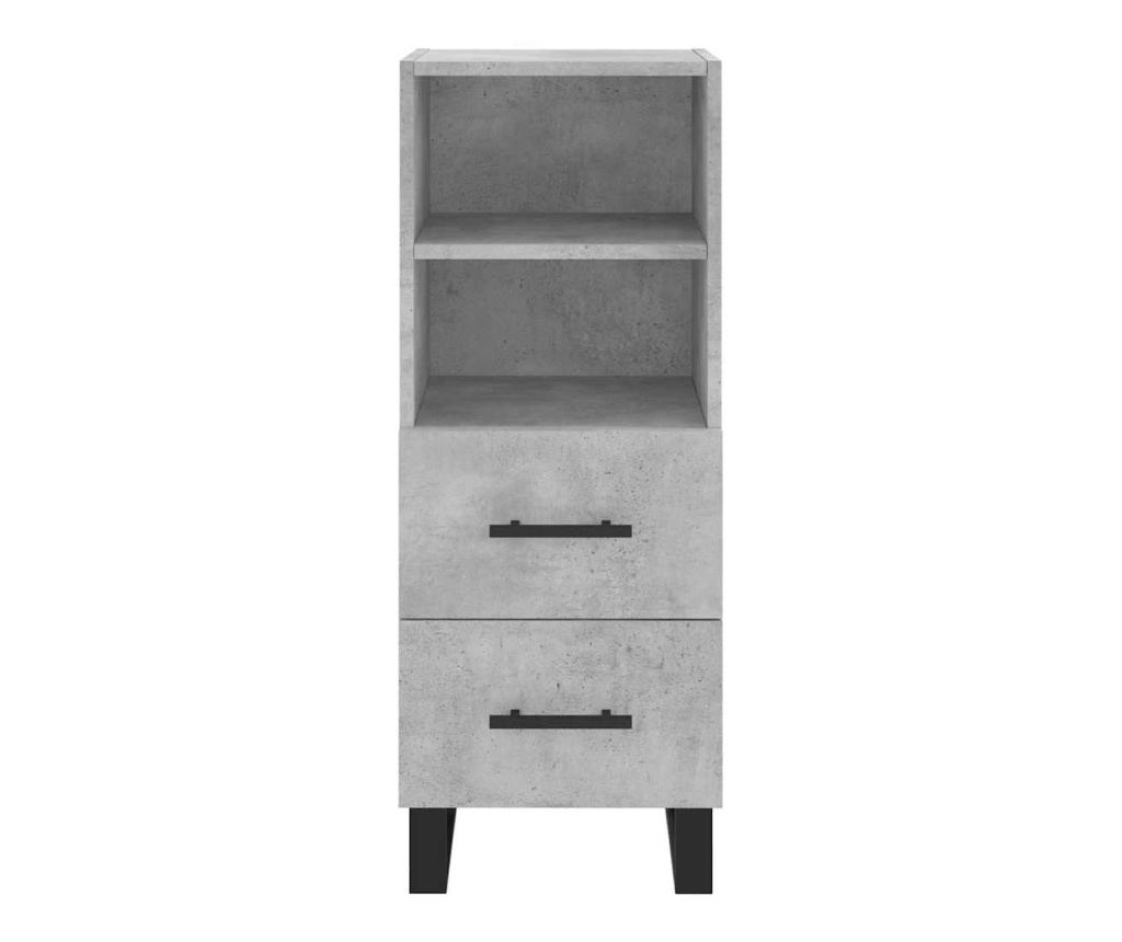Bočni ormarić, betonsko siva, 34,5x34x90 cm, konstruirano drvo - 6