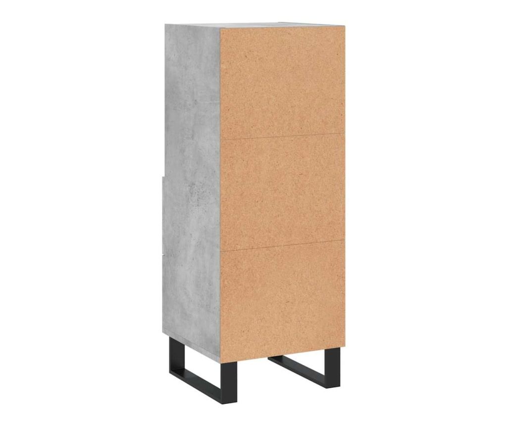 Bočni ormarić, betonsko siva, 34,5x34x90 cm, konstruirano drvo - 8