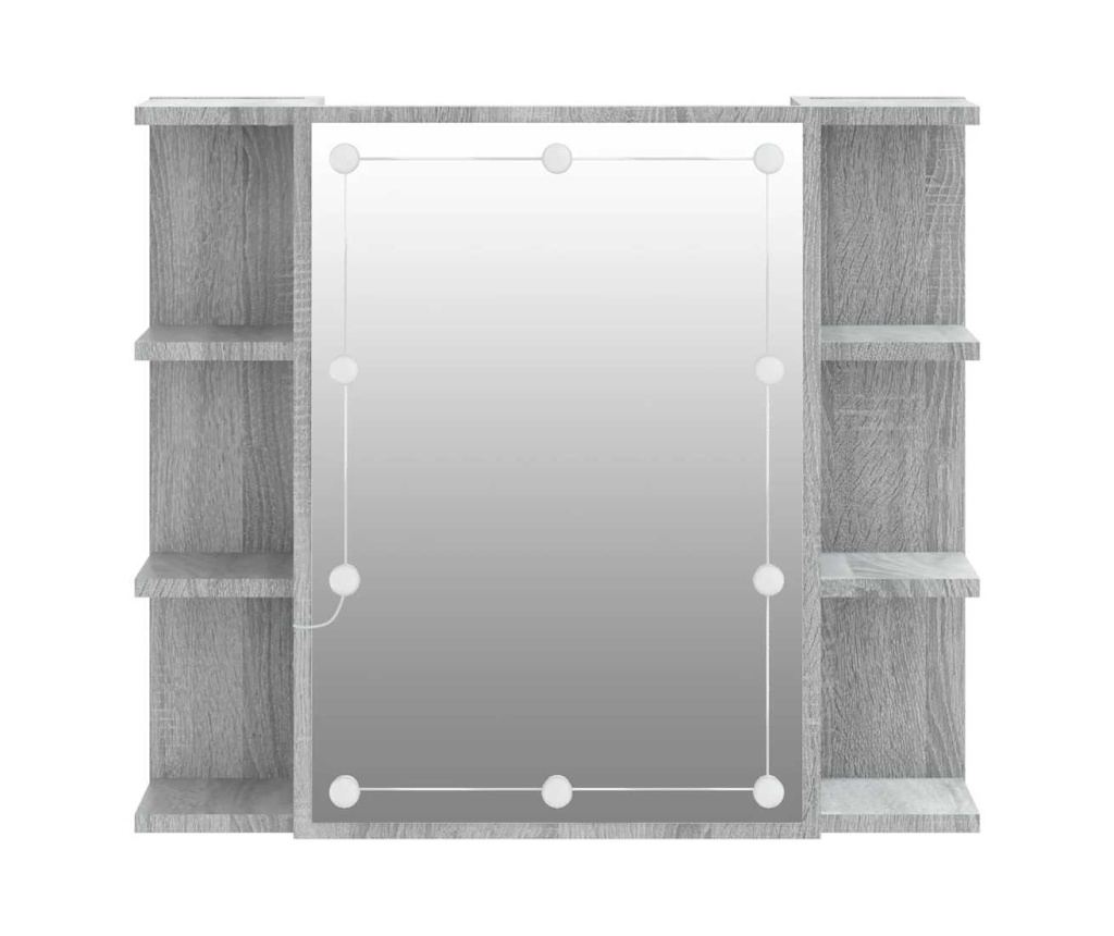 LED ogledalna omarica, sonoma siva, 70x16,5x60 cm - 8