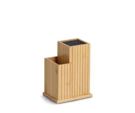 Държач за ножове и кухненски принадлежности Zeller, бамбук, 17x12x23 см, кафяв
