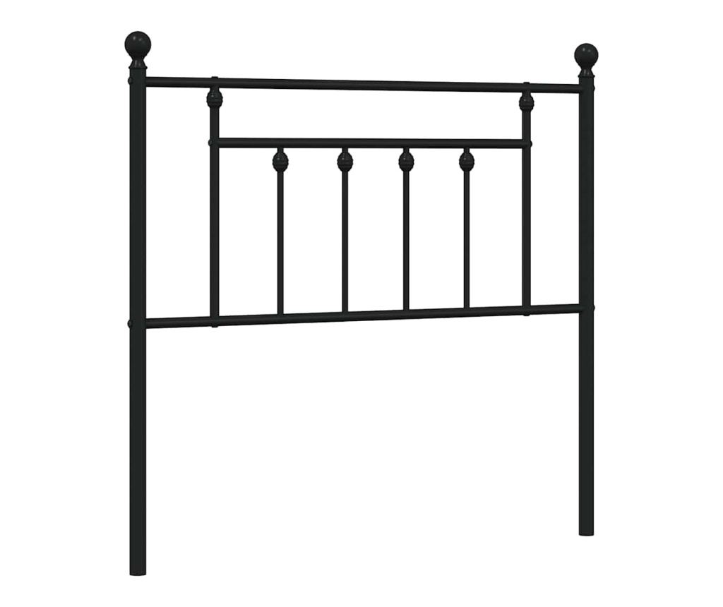 Metalni uzglavlje za krevet, crno, 90 cm - 2