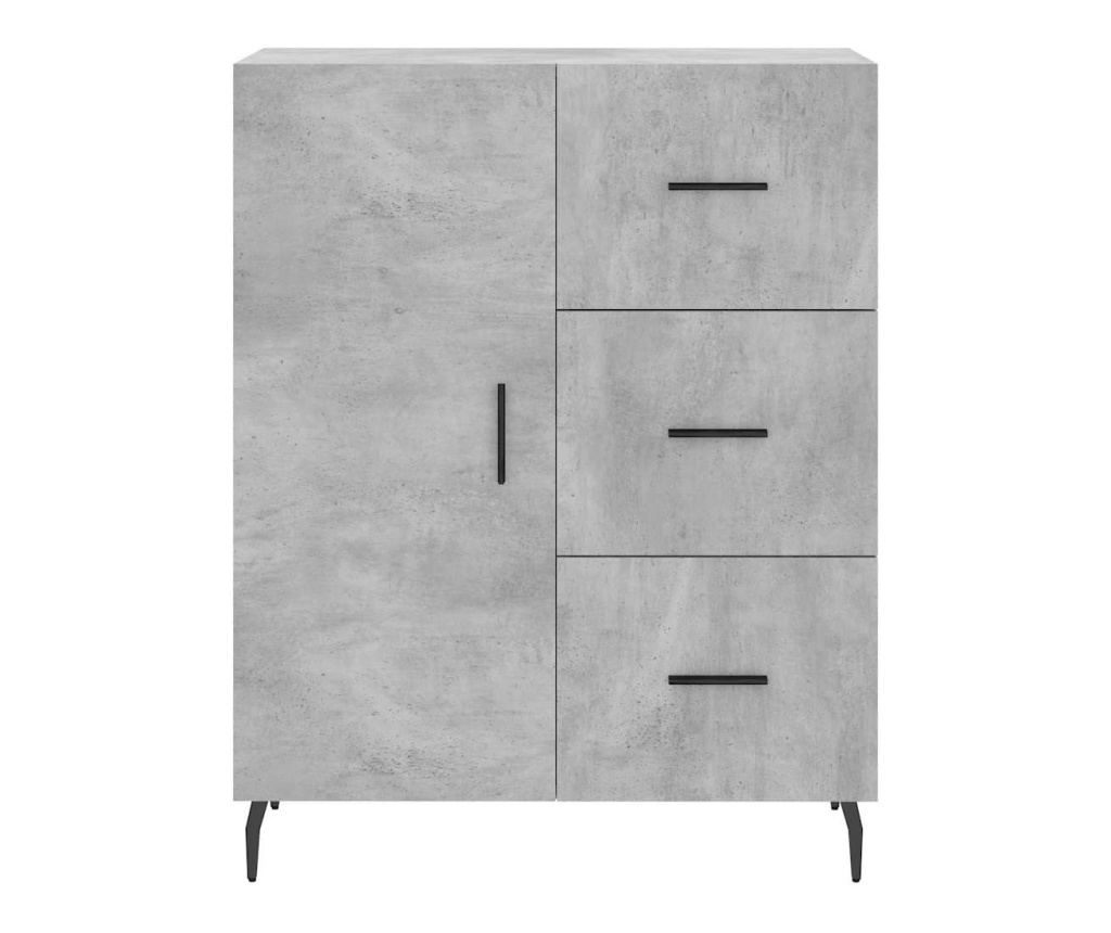 Ogledalo, siva boja betona, 69,5x34x90 cm, konstruirano drvo - 5