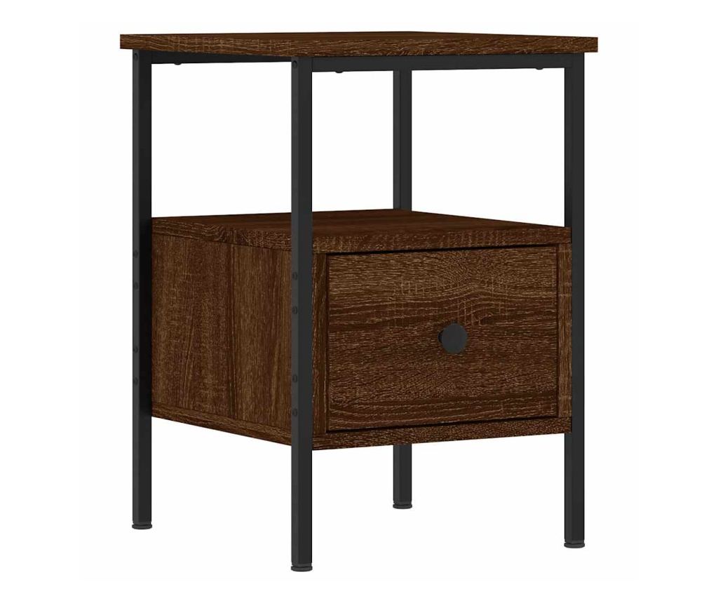 Noćni ormarići, 2 kom, smeđi hrast, 34x36x50 cm, konstruirano drvo - 3