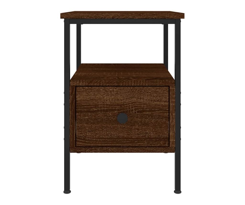 Noćni ormarići, 2 kom, smeđi hrast, 34x36x50 cm, konstruirano drvo - 7