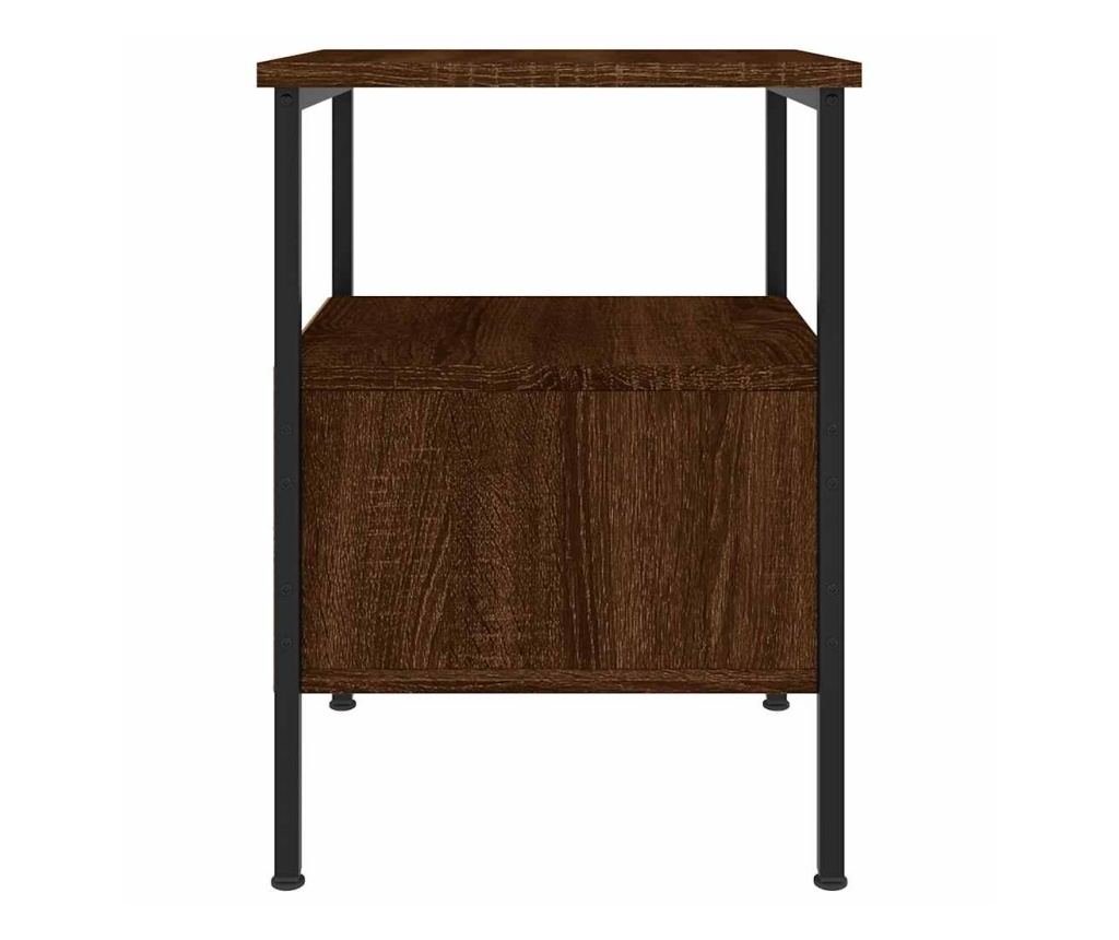 Noćni ormarići, 2 kom, smeđi hrast, 34x36x50 cm, konstruirano drvo - 8