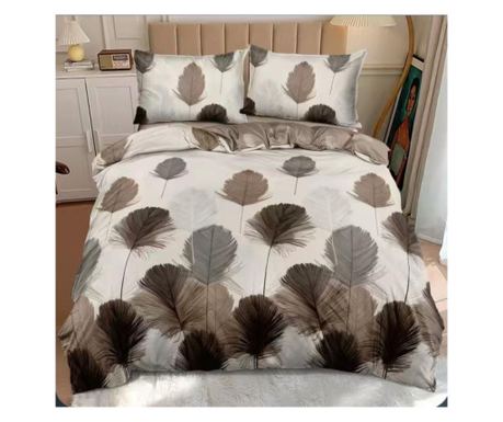Set lenjerie de pat dublu, bumbac satinat, 220 x 230 cm, 4 piese, multicolor, Casa de Vis, A50-720