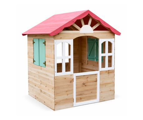GINGER HOME Casuță din lemn pentru joacă în aer liber - pentru curte și grădină, 115x102x129 cm