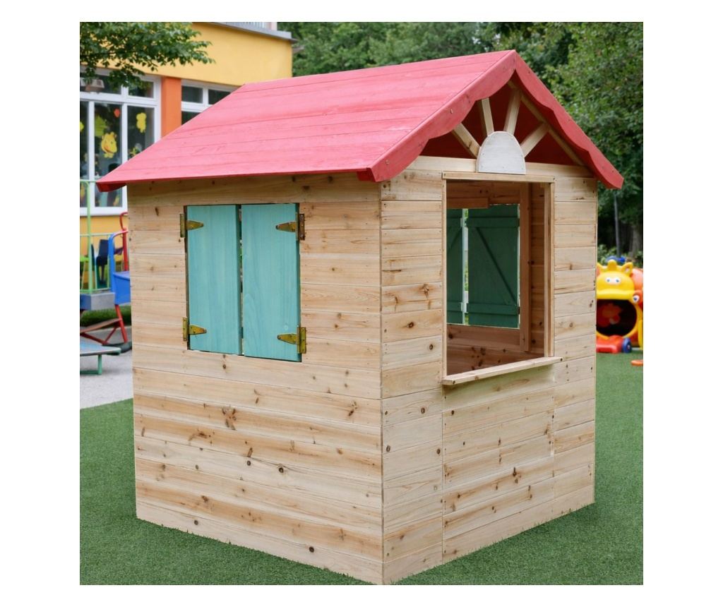 Детска дървена къщичка за игра на открито GINGER HOME – за двор и градина, 115×102×129 см - 18